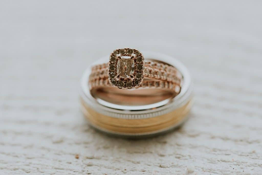 close up of wedding rings at the Ravington in Arkansas