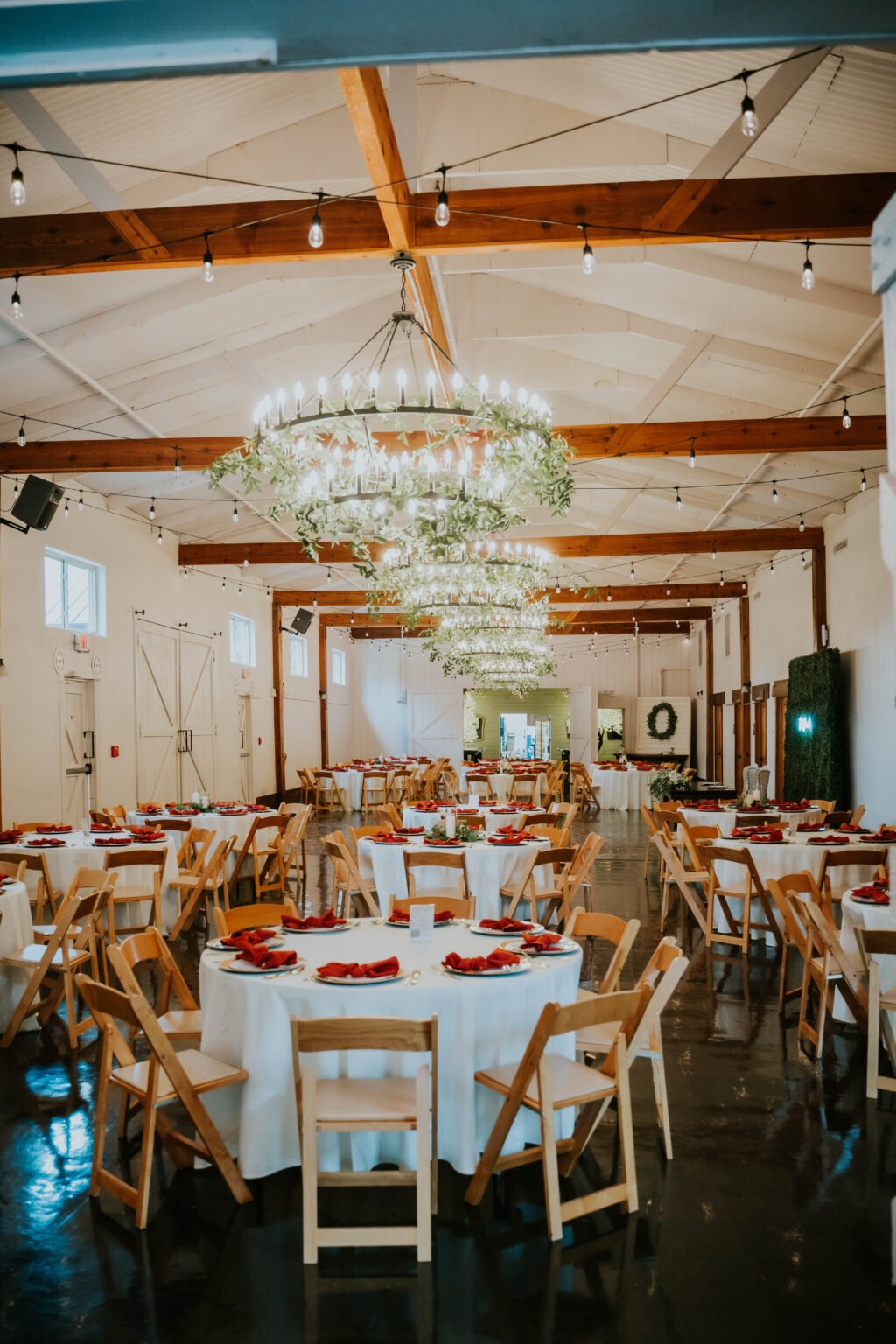 Reception inside The Barn at the Springs in Springdale, Arkansas