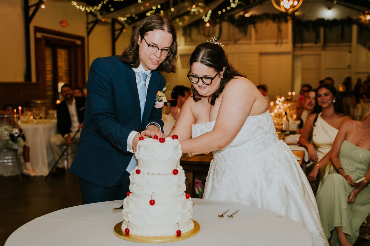 Sassafras Springs Vineyard wedding reception in Springdale