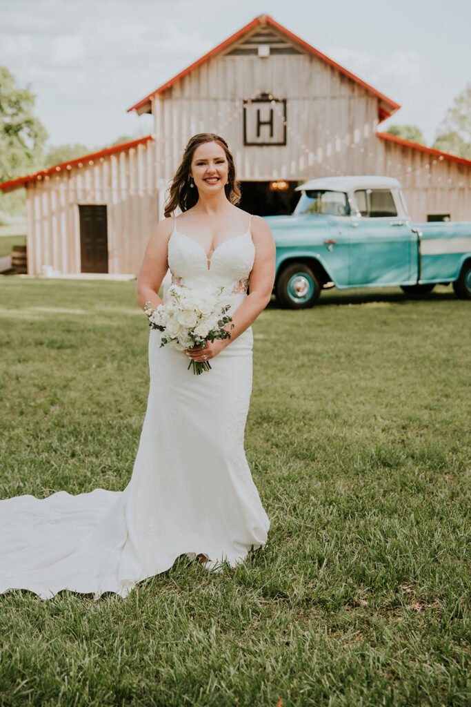 Bridal portrait at Holland Barn in Highfill, Arkansas