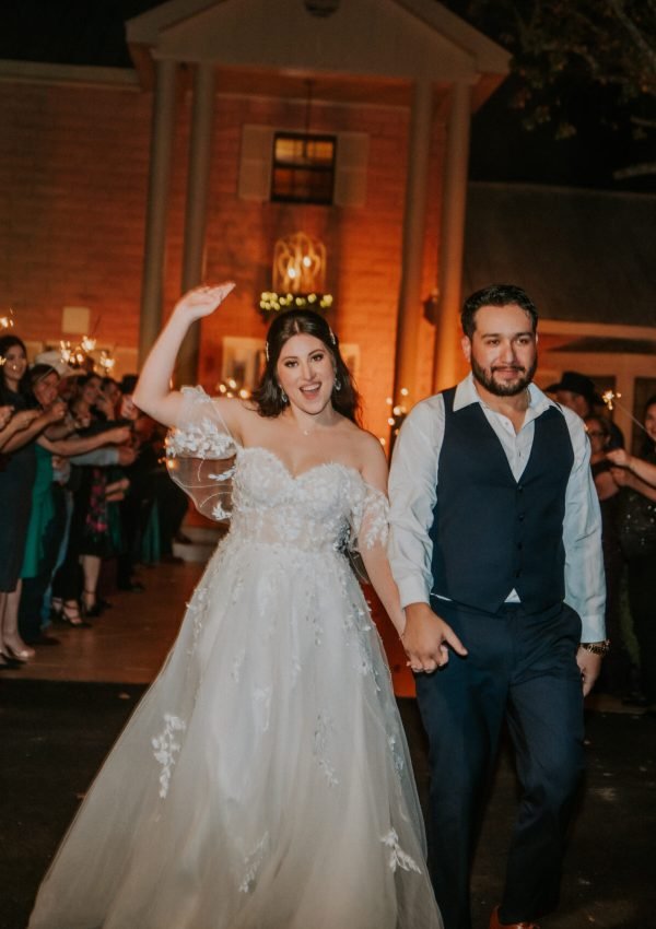 Bride and groom sparkler exit in the San Benito Texas by Haziel Photo & Films